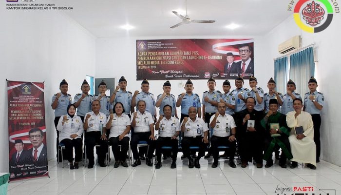 Menkumham Lantik 14 PNS Sibolga Secara Serentak se Indonesia Lewat Teleconfrence
