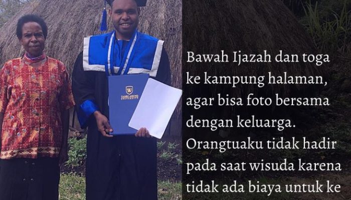 Kisah Haru Lulusan Terbaik Asal Papua, Wisuda Tak Dihadiri Orang Tua Karen Tidak Ada Biaya