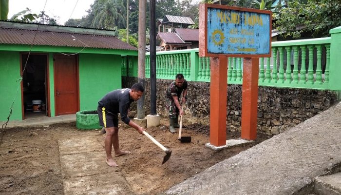 Masjid Taqwa Direhap Satgas TMMD Kodim 0211/TT