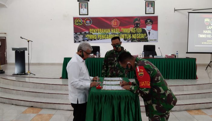 Hasil Kerja TMMD ke-109 di Humbahas Diserah Terimakan