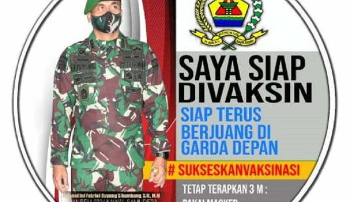 Danrem Siap Jadi Orang Pertama Divaksin di Wilayah Korem 023/KS