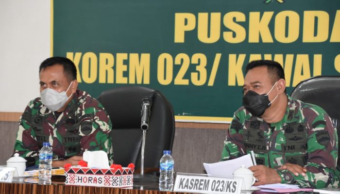 Danrem 023/KS Ikuti Rapim TNI- AD Tahun 2021 Secara Virtual