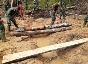 Satgas TMMD ke-110 Kodim 0213/Nias Bangun Jembatan Darurat