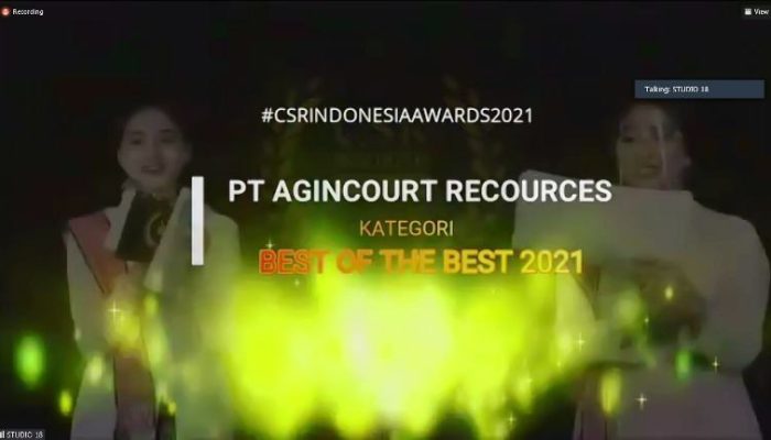 Agincourt Resources Raih Penghargaan Best of The Best dalam Ajang CSR Indonesia Awards 2021
