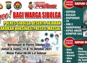 Ada Vaksin Berhadiah Besok di Polres Sibolga, Datang Ya!