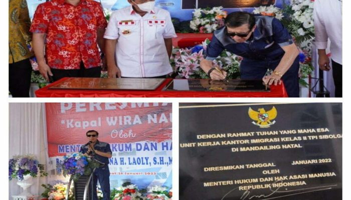 Menkumham Yasonna Laoly Tandatangani Prasasti Peresmian UKK di Mandailing Natal