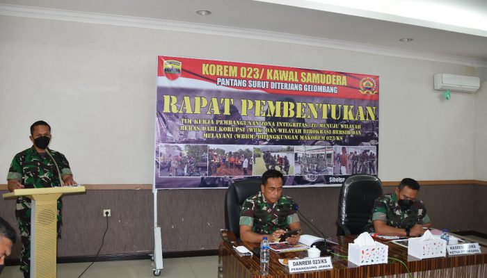 Tim Kerja Zona Integritas Menuju WBK dan WBBM Korem 023/KS Terbentuk
