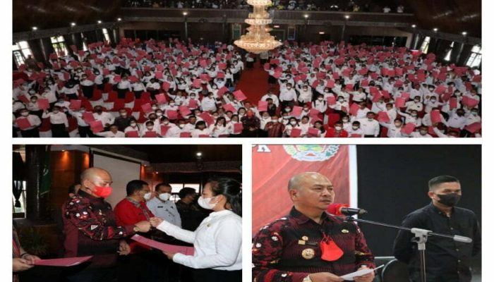 Bupati Nikson Serahkan 40 SK CPNS Formasi Umum dan 366 SK PPPK Jabatan Guru Tahap I
