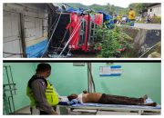 Truk Tangki Terguling di Sibolga Julu dan Menimpa Dua Unit Rumah Warga