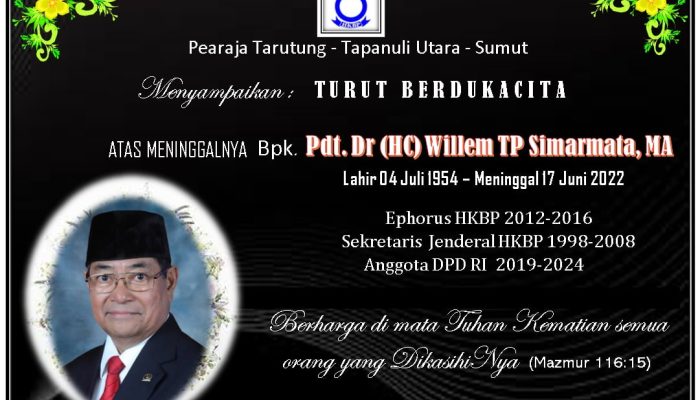 Ephorus Emeritus HKBP Pdt WTP Simarmata Tutup Usia