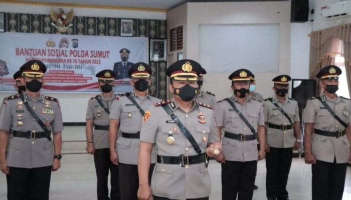 Polres Tapteng Ikuti Upacara Pensucian Pataka Polda Sumut Satya Bhakti Jaya