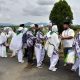 46 Jemaah Haji asal Tapanuli Tengah saat tiba di Bandara FL Tobing, Minggu (24/7/2022). (Ist)