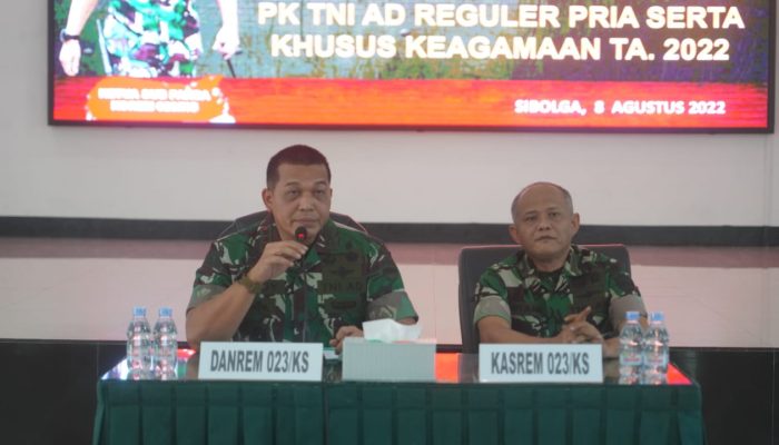 Danrem Ingatkan Panitia Penerima Calon Bintara TA 2022