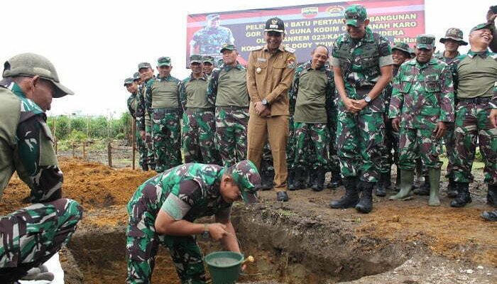 Danrem Letakkan Batu Pertama Pembangunan GOR Kodim 0205/TK