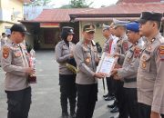Kapolres Sibolga Berikan Penghargaan pada Pos PAM Terbaik Operasi Lilin Toba 2022