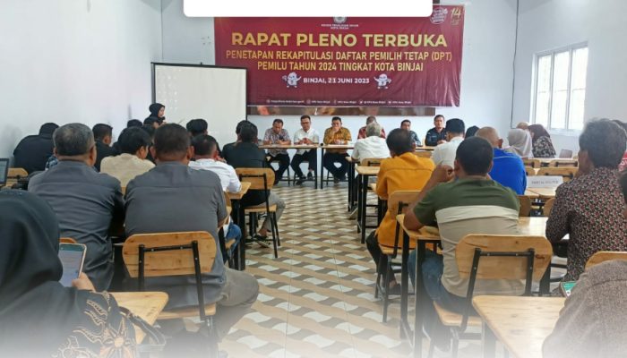 Rapat Pleno Terbuka Penetapan DPT Pemilihan Umum 2024 di Kota Binjai