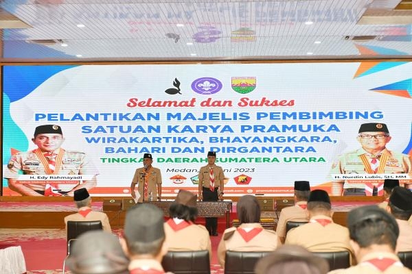 Gubernur Sumatera Utara Melantik Majelis Pembimbing Saka Pramuka Sumut Masa Bhakti 2019-2024