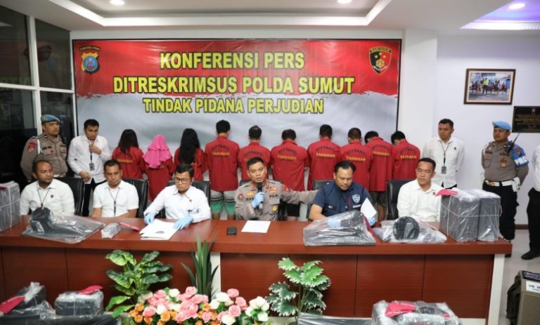 Polisi Tetapkan 10 Tersangka Kasus Judi Online di Sumatera Utara