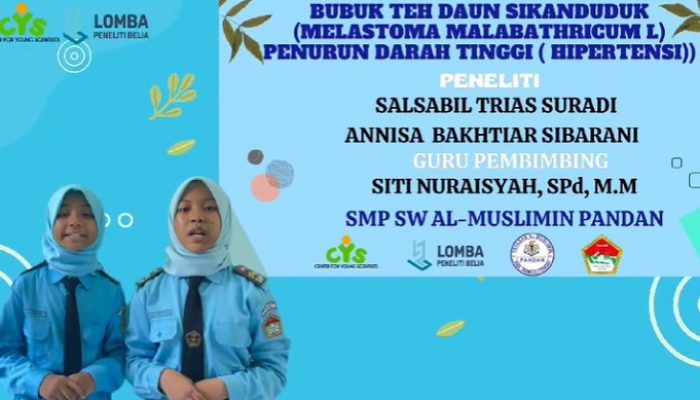 Annisa Bakhtiar Sibarani dan Salsabil Trias Suradi, Duta Sumut Lomba Peneliti Belia Tingkat Nasional 2023