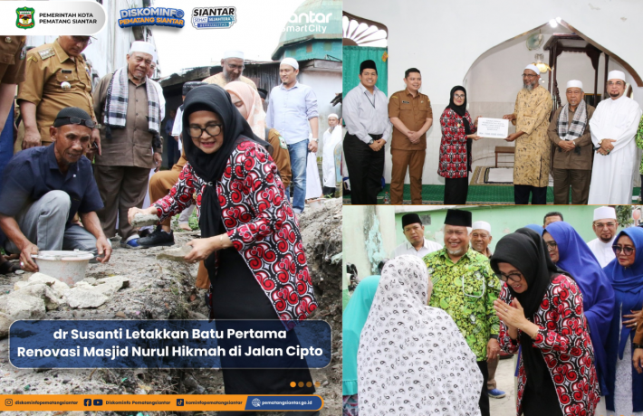 Wali Kota Pematang Siantar Serahkan Bantuan dan Laksanakan Peletakan Batu Pertama Renovasi Masjid Nurul Hikmah