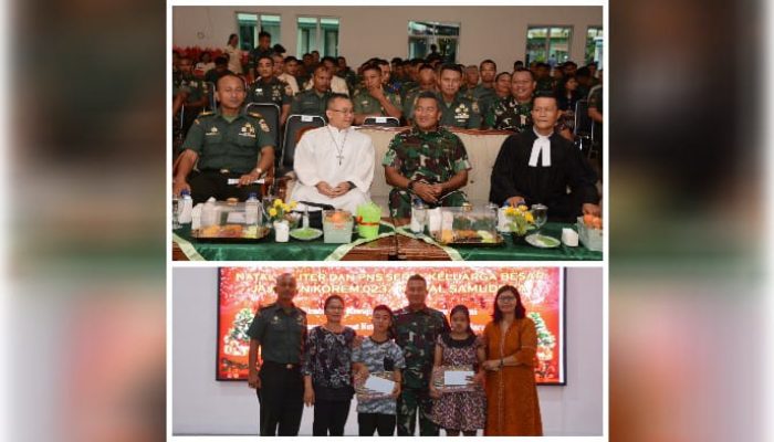 Perayaan Natal Korem 023/KS Ditandai dengan Pemberian Tali Asih