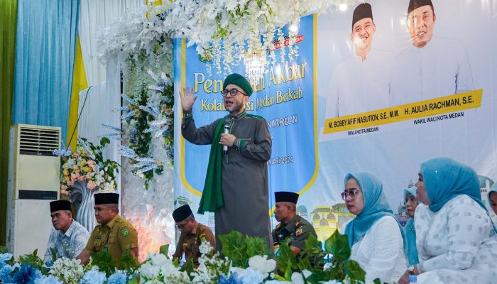 Warga Kota Medan Tetap Semangat Ikuti Pengajian Akbar Kolaborasi Medan Berkah