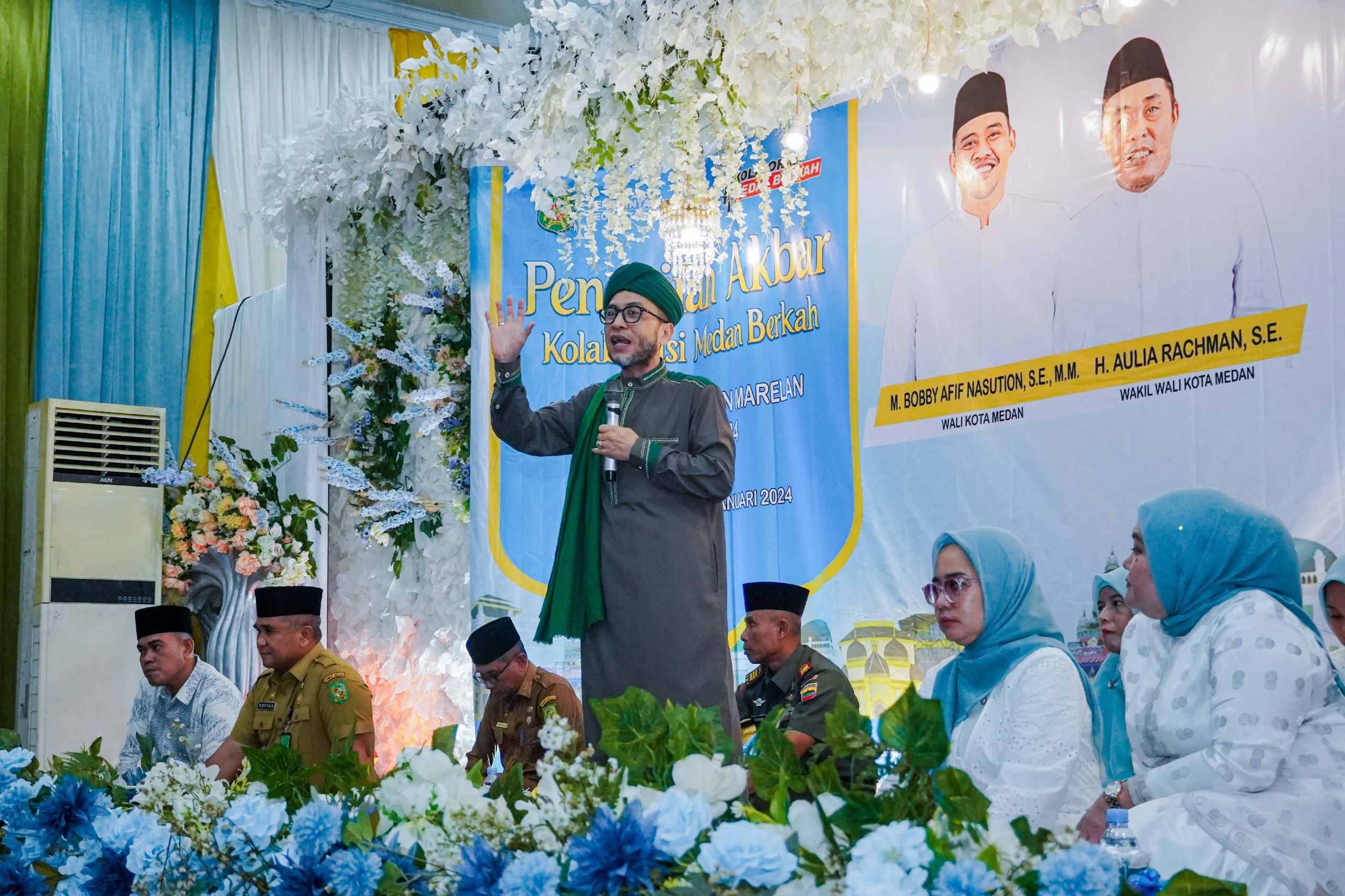 Warga Kota Medan Tetap Semangat Ikuti Pengajian Akbar Kolaborasi Medan Berkah