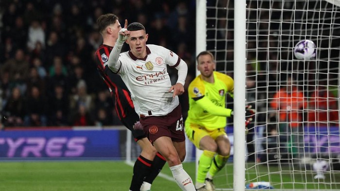 Manchester City Unggul 1-0 atas Bournemouth di Babak Pertama Liga Inggris