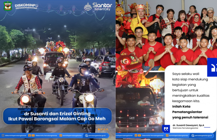 Wali Kota Pematangsiantar Bersama Masyarakat Ikuti Pawai Barongsai di Malam Cap Go Meh