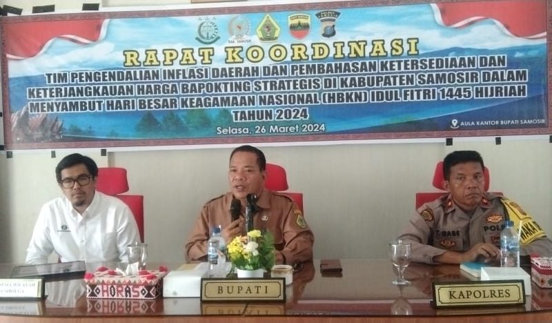 Bupati Samosir Pimpin Rapat Tim Pengendali Inflasi Daerah Menyambut Idul Fitri