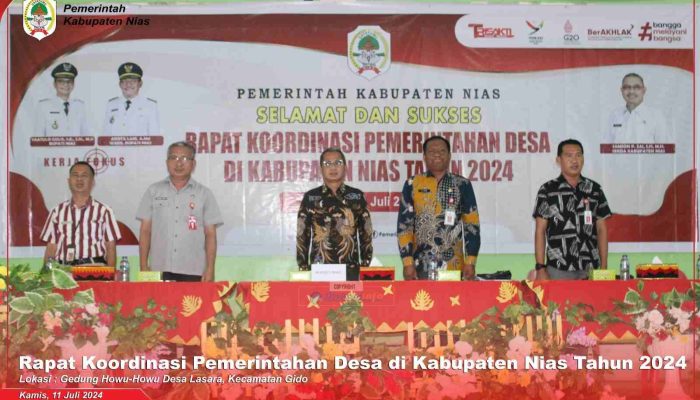 Bupati Nias Hadiri Rapat Koordinasi Pemerintahan Desa di Kabupaten Nias Tahun 2024