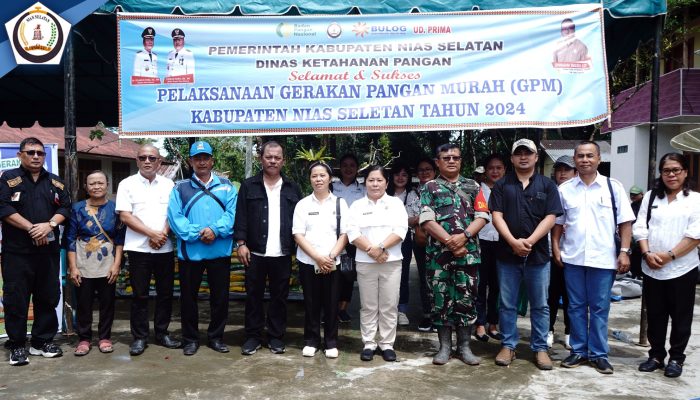 Asisten Perekonomian dan Pembangunan Nias Selatan Monitoring Gerakan Pangan Murah di Hilimegai