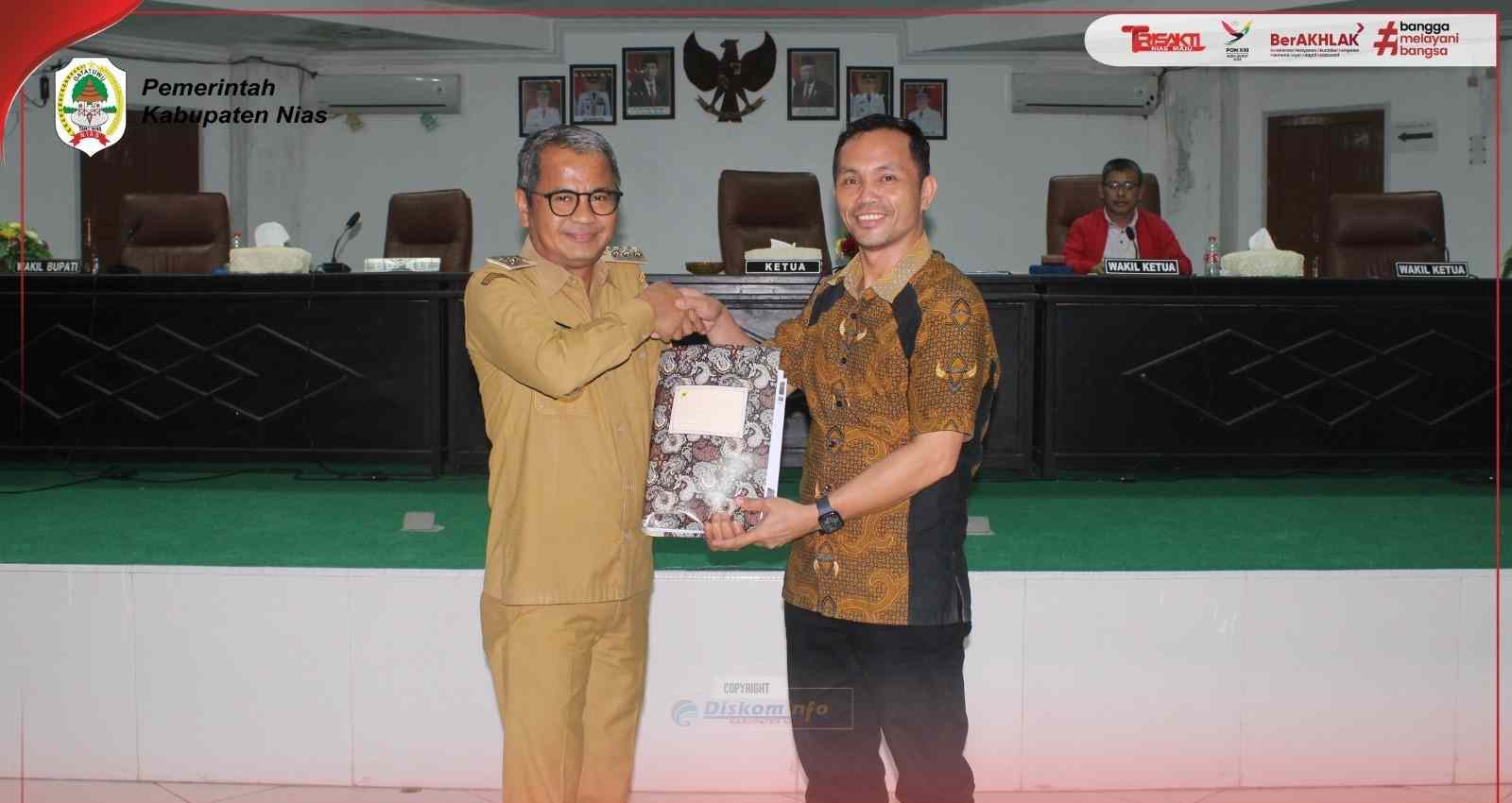 Bupati Nias Sampaikan Nota Keuangan Rancangan Perubahan APBD Tahun 2024