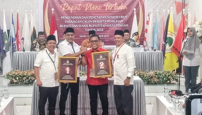 KPU Tapteng Gelar Pengundian Nomor Paslon: KEDAN Nomor 1 MAMA Nomor 2