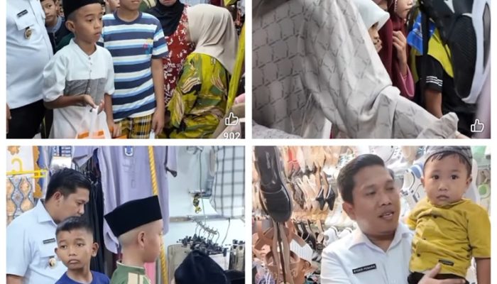 Penjualan Pedagang Pasar Sibolga Nauli Menurun 50 Persen, Wali Kota Syukri Bawa Anak-anak Yatim Berbelanja