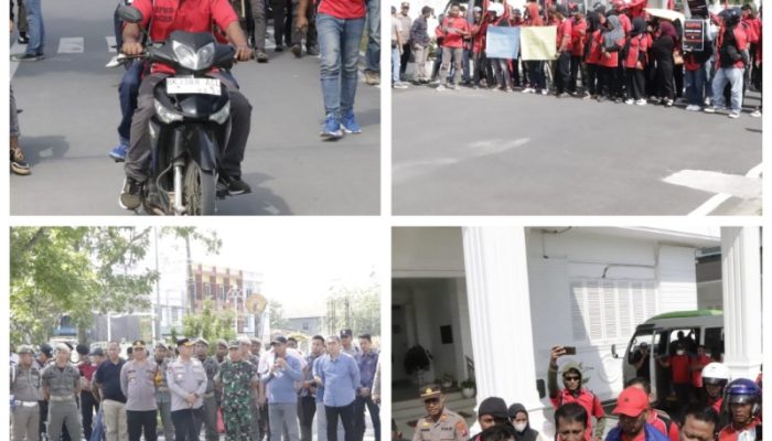 Kapolres Sergai Turun Lapangan Tinjau Massa Unjuk Rasa Peringati Hari Buruh Internasional