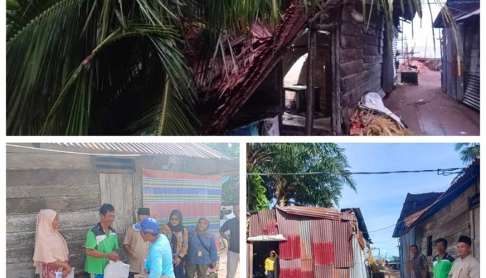 Musliadi Simanjuntak Anggota DPRD Tapteng Bantu Warga yang Rumahnya Ditimpa Pohon Kelapa di Desa Jago-jago