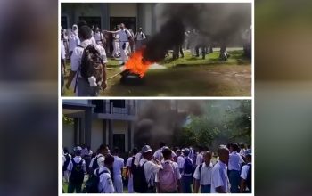 Siswa SMKN 3 Sibolga Gelar Aksi Demo Sambil Bakar Ban, Kepsek: Itu Menjadi Bahan Masukan Perbaikan Bagi Saya