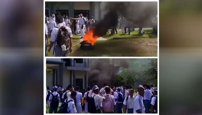 Siswa SMKN 3 Sibolga Gelar Aksi Demo Sambil Bakar Ban, Kepsek: Itu Menjadi Bahan Masukan Perbaikan Bagi Saya
