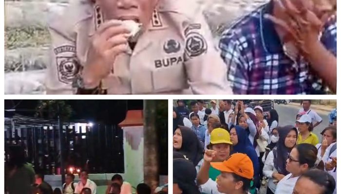 Ratusan TKS Nakes Demo ke Kantor Bupati, Masinton Terpantau Live Makan Durian di Sipange