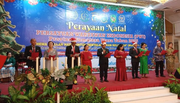Perayaan Natal PWI Sumut Berlangsung Khidmat dan Diwarnai Aksi Kemanusiaan untuk Korban Bencana Alam