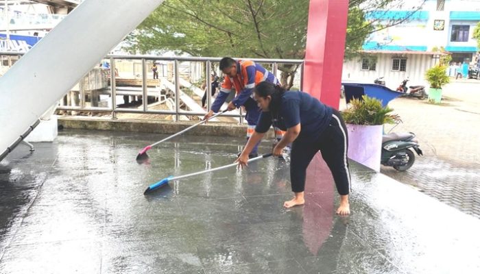 Tingkatkan Pelayanan, Pelindo Sibolga Lakukan Gerakan Terminal Penumpang Bersih dan Rapi