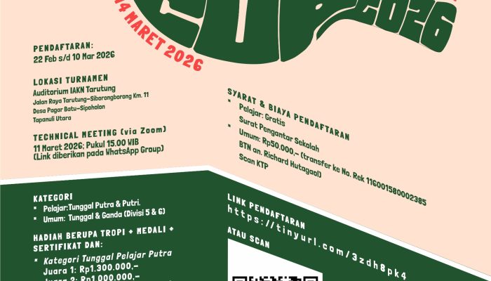 Ikutilah Turnamen Tenis Meja Rektor Cup 2026 Se-Tapanuli Raya: Berhadiah Jutaan Rupiah