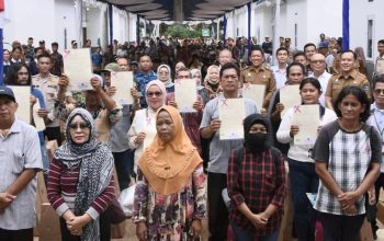 114 Hunian Tetap Tahap I Lengkap Sertifikat Hak Milik Diserahkan Kepada Warga Sibolga Korban Bencana