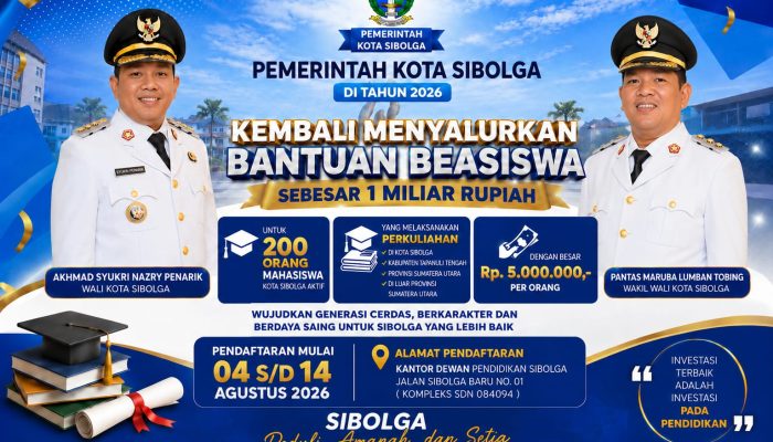 Wali Kota Sibolga akan Salurkan Kembali Beasiswa Rp1 Miliar: Diproritaskan Mahasiswa Korban Bencana