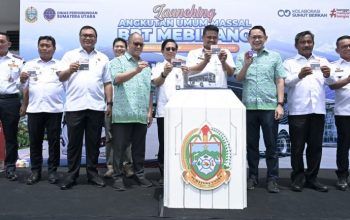 Pengoperasian Bus Rapid Transit Listrik Rute Medan, Binjai, Deli Serdang, Diresmikan Gubsu
