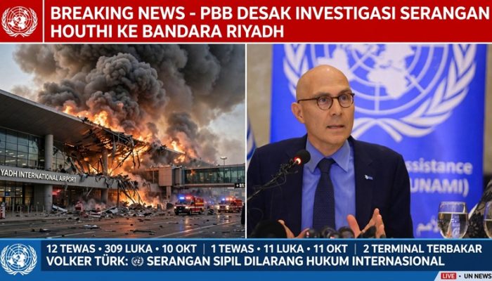 Komisaris HAM Volker Turk Desak Investigasi Serangan Houthi ke Bandara Riyadh – 12 Tewas, 309 Luka