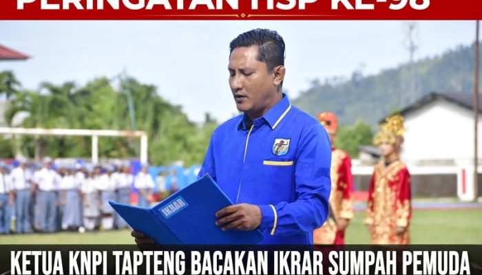 Hidupkan Kembali Gaung 1928: Ketua KNPI Lodewick Bacakan Naskah Bersejarah Sumpah Pemuda di Upacara HSP ke-98 Tapteng