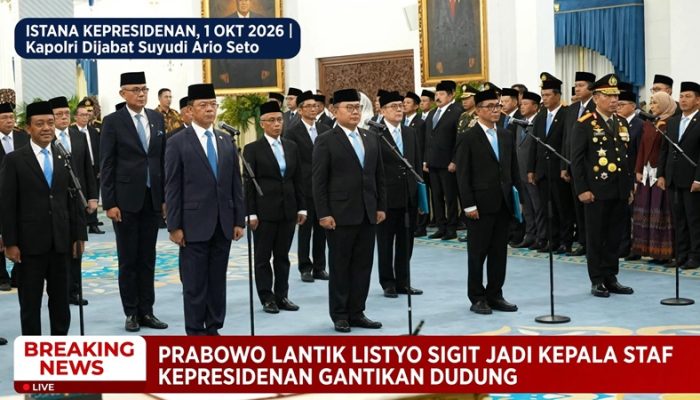 Resmi! Dari Kapolri ke KSP, Jenderal Listyo Sigit Prabowo Dilantik di Istana