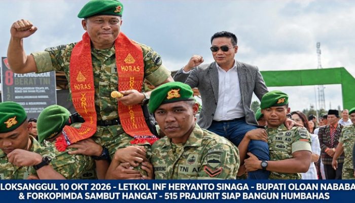 Pemkab Humbahas dan Forkopimda Sambut Hangat Danyonif TP 955/HS Baru Letkol Inf Heryanto Sinaga